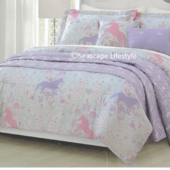 girls unicorn comforter set